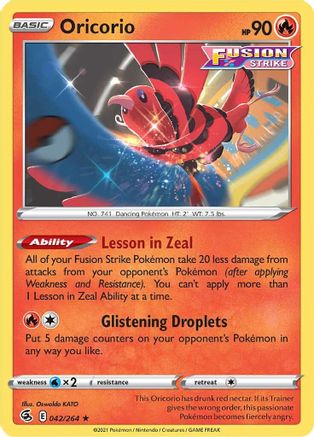 Oricorio (42/264) [SWSH: Fusion Strike] Pokemon Single Pokémon