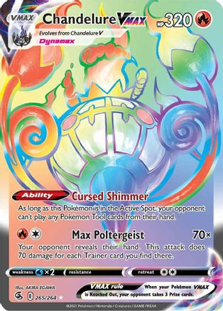 Chandelure VMAX (Secret) (265/264) Holofoil [SWSH: Fusion Strike] Pokemon Single Pokémon