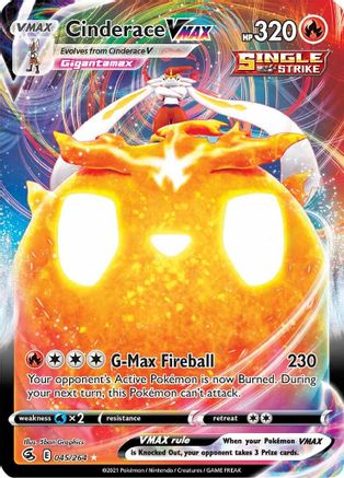 Cinderace VMAX (45/264) Holofoil [SWSH: Fusion Strike] Pokemon Single Pokémon