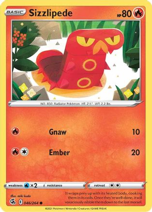 Sizzlipede (46/264) Reverse Holofoil [SWSH: Fusion Strike] Pokemon Single Pokémon