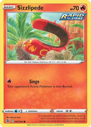 Sizzlipede (47/264) [SWSH: Fusion Strike] Pokemon Single Pokémon