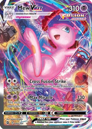 Mew VMAX (Alternate Art Secret) (269/264) Holofoil [SWSH: Fusion Strike] Pokemon Single Pokémon
