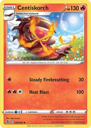 Centiskorch (49/264) Reverse Holofoil [SWSH: Fusion Strike] Pokemon Single Pokémon