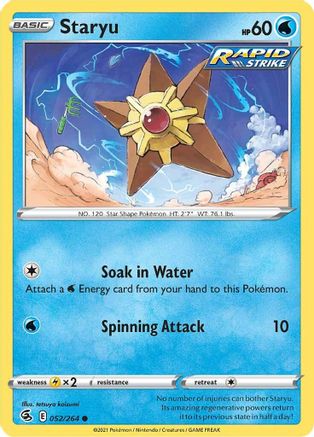 Staryu (52/264) Reverse Holofoil [SWSH: Fusion Strike] Pokemon Single Pokémon
