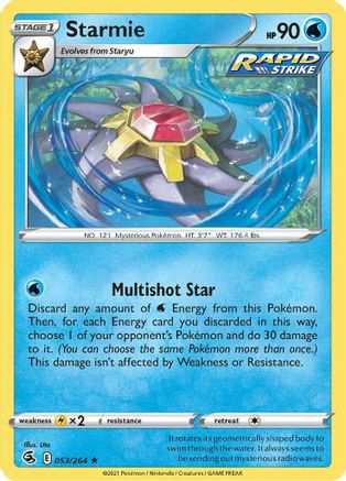 Starmie (53/264) Holofoil [SWSH: Fusion Strike] Pokemon Single Pokémon
