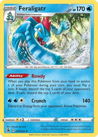 Feraligatr (57/264) Reverse Holofoil [SWSH: Fusion Strike] Pokemon Single Pokémon