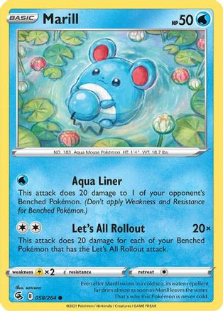 Marill (58/264) [SWSH: Fusion Strike] Pokemon Single Pokémon