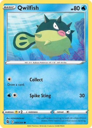 Qwilfish (60/264) [SWSH: Fusion Strike] Pokemon Single Pokémon