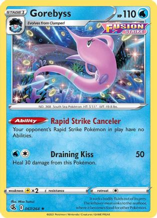Gorebyss (67/264) [SWSH: Fusion Strike] Pokemon Single Pokémon