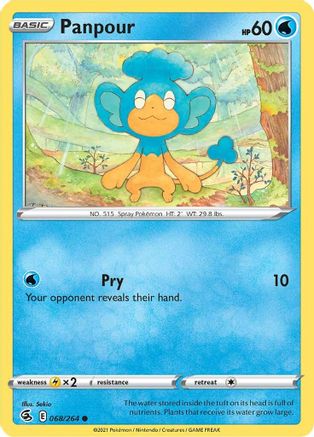 Panpour (68/264) Reverse Holofoil [SWSH: Fusion Strike] Pokemon Single Pokémon