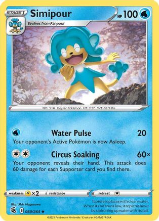 Simipour (69/264) Reverse Holofoil [SWSH: Fusion Strike] Pokemon Single Pokémon