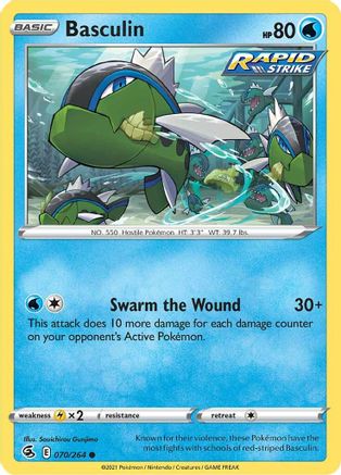 Basculin (70/264) Reverse Holofoil [SWSH: Fusion Strike] Pokemon Single Pokémon