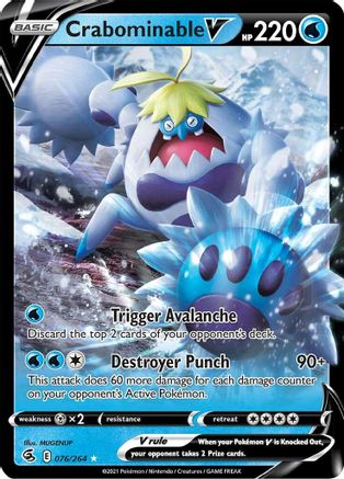 Crabominable V (76/264) Holofoil [SWSH: Fusion Strike] Pokemon Single Pokémon