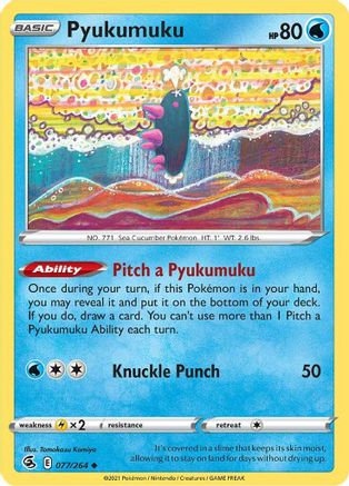 Pyukumuku (77/264) [SWSH: Fusion Strike] Pokemon Single Pokémon