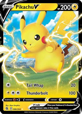 Pikachu V (86/264) Holofoil [SWSH: Fusion Strike] Pokemon Single Pokémon
