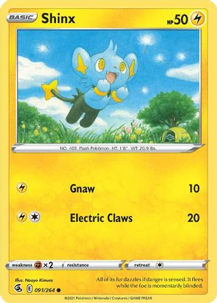 Shinx (91/264) Reverse Holofoil [SWSH: Fusion Strike] Pokemon Single Pokémon