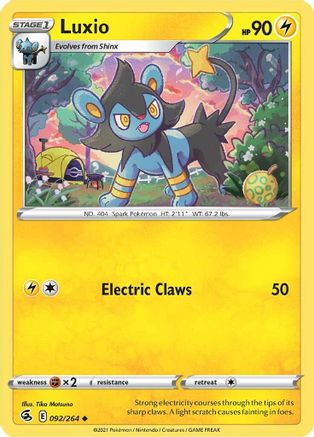 Luxio (92/264) [SWSH: Fusion Strike] Pokemon Single Pokémon