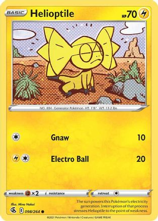 Helioptile (98/264) Reverse Holofoil [SWSH: Fusion Strike] Pokemon Single Pokémon