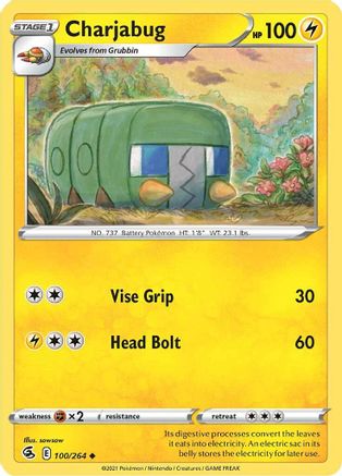 Charjabug (100/264) Reverse Holofoil [SWSH: Fusion Strike] Pokemon Single Pokémon