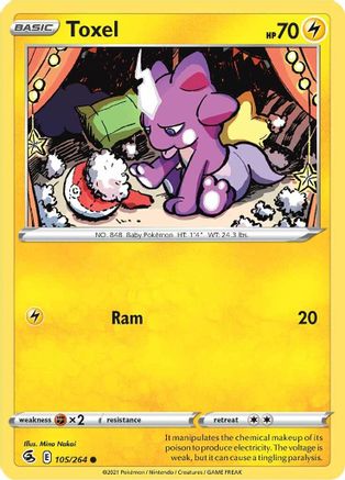 Toxel (105/264) Reverse Holofoil [SWSH: Fusion Strike] Pokemon Single Pokémon