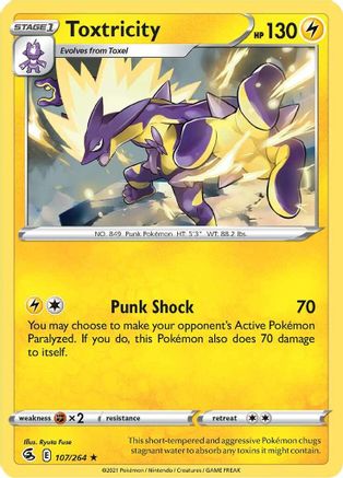Toxtricity (107/264) Reverse Holofoil [SWSH: Fusion Strike] Pokemon Single Pokémon