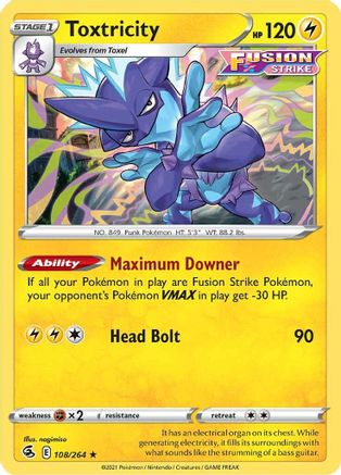 Toxtricity (108) (108/264) Holofoil [SWSH08 Fusion Strike] Pokemon Single Pokémon
