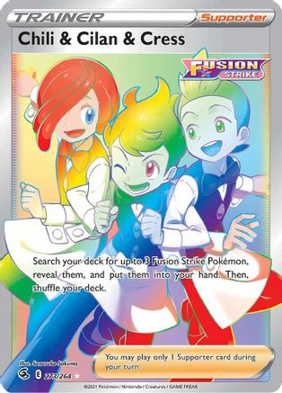 Chili & Cilan & Cress (Secret) (273/264) Holofoil [SWSH: Fusion Strike] Pokemon Single Pokémon