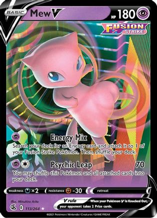 Mew V (113/264) Holofoil [SWSH: Fusion Strike] Pokemon Single Pokémon