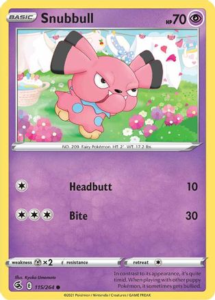 Snubbull (115/264) Reverse Holofoil [SWSH: Fusion Strike] Pokemon Single Pokémon