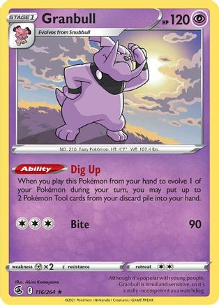 Granbull (116/264) [SWSH: Fusion Strike] Pokemon Single Pokémon