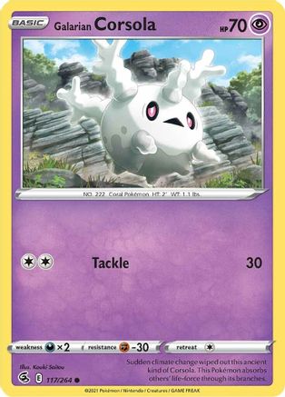 Galarian Corsola (117/264) [SWSH: Fusion Strike] Pokemon Single Pokémon