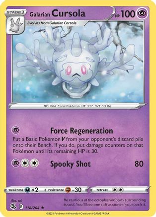 Galarian Cursola (118/264) [SWSH: Fusion Strike] Pokemon Single Pokémon