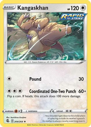 Kangaskhan (204/264) [SWSH: Fusion Strike] Pokemon Single Pokémon