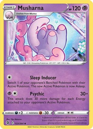 Musharna (122/264) Reverse Holofoil [SWSH: Fusion Strike] Pokemon Single Pokémon