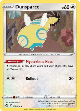 Dunsparce (207/264) [SWSH: Fusion Strike] Pokemon Single Pokémon