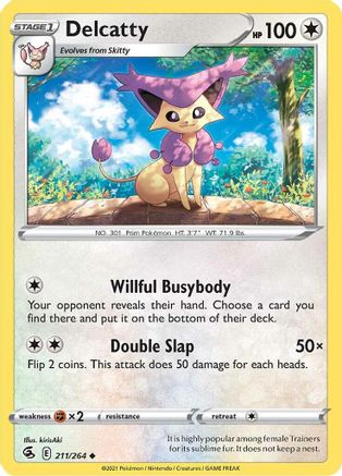 Delcatty (211/264) Reverse Holofoil [SWSH: Fusion Strike] Pokemon Single Pokémon