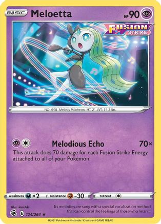 Meloetta (124/264) Reverse Holofoil [SWSH: Fusion Strike] Pokemon Single Pokémon