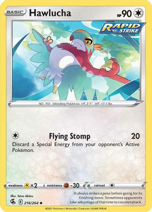 Hawlucha (216/264) Reverse Holofoil [SWSH: Fusion Strike] Pokemon Single Pokémon