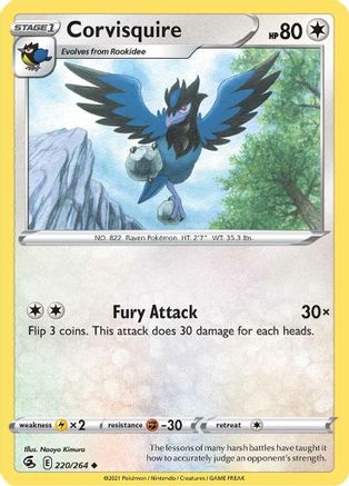 Corvisquire (220/264) [SWSH: Fusion Strike] Pokemon Single Pokémon