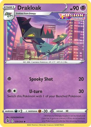 Drakloak (129/264) Reverse Holofoil [SWSH: Fusion Strike] Pokemon Single Pokémon