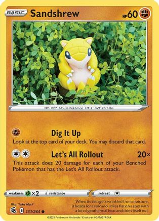 Sandshrew (131/264) [SWSH: Fusion Strike] Pokemon Single Pokémon