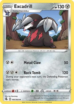 Excadrill (183/264) Reverse Holofoil [SWSH: Fusion Strike] Pokemon Single Pokémon