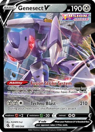 Genesect V (185/264) Holofoil [SWSH: Fusion Strike] Pokemon Single Pokémon