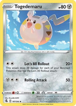 Togedemaru (187/264) [SWSH: Fusion Strike] Pokemon Single Pokémon