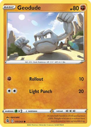 Geodude (135/264) [SWSH: Fusion Strike] Pokemon Single Pokémon
