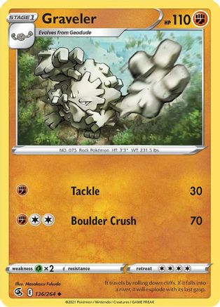 Graveler (136/264) [SWSH: Fusion Strike] Pokemon Single Pokémon