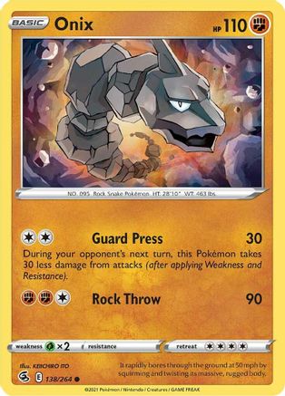 Onix (138/264) [SWSH: Fusion Strike] Pokemon Single Pokémon