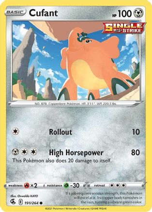 Cufant (191/264) Reverse Holofoil [SWSH: Fusion Strike] Pokemon Single Pokémon