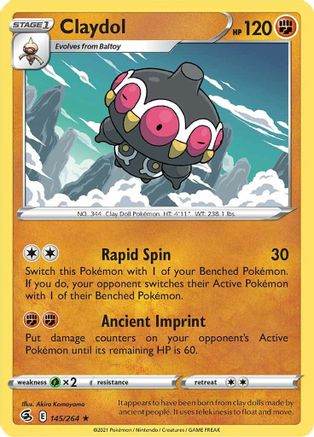 Claydol (145/264) Reverse Holofoil [SWSH: Fusion Strike] Pokemon Single Pokémon