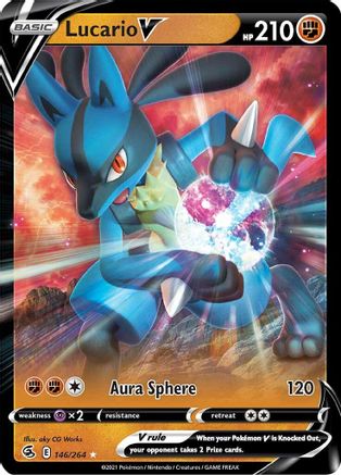 Lucario V (146/264) Holofoil [SWSH: Fusion Strike] Pokemon Single Pokémon